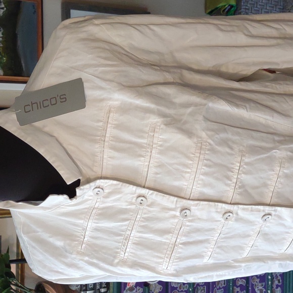 Chico's White Kayte Military Style Lightweight Jacket NWT - Picture 3 of 8